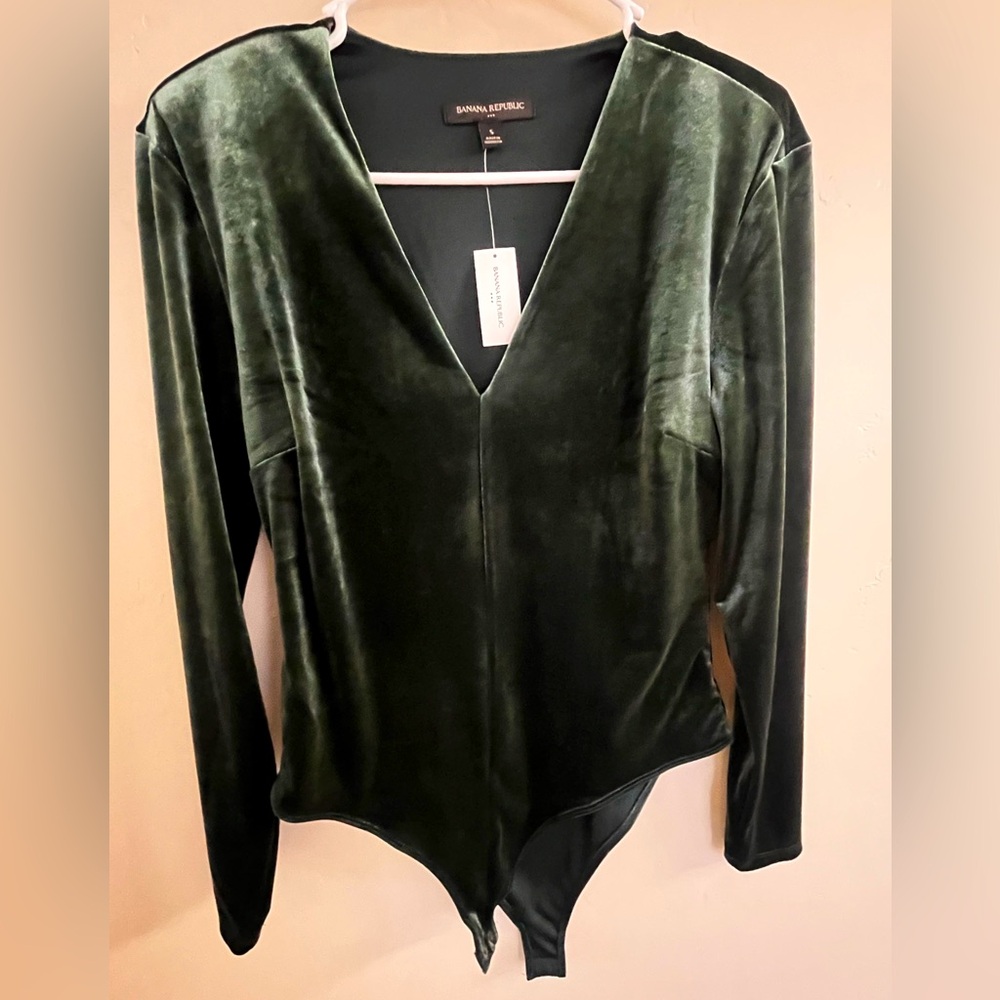 Women Tops - Green Velvet Bodysuit